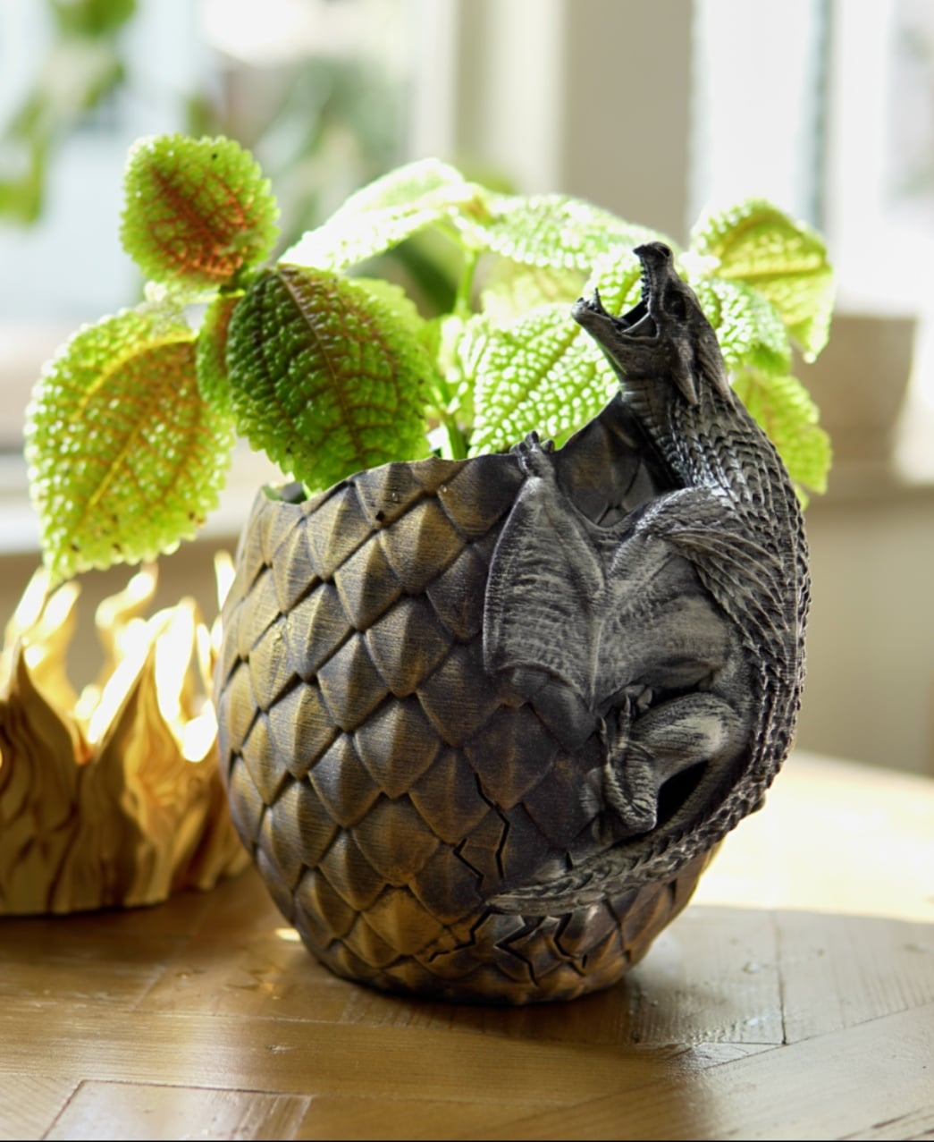 Dragon Egg Planter + Flame Catch Tray - 3D model by CraftyKid3D on Dragon Egg Planter + Flame Catch Tray - 3D model by CraftyKid3D on
